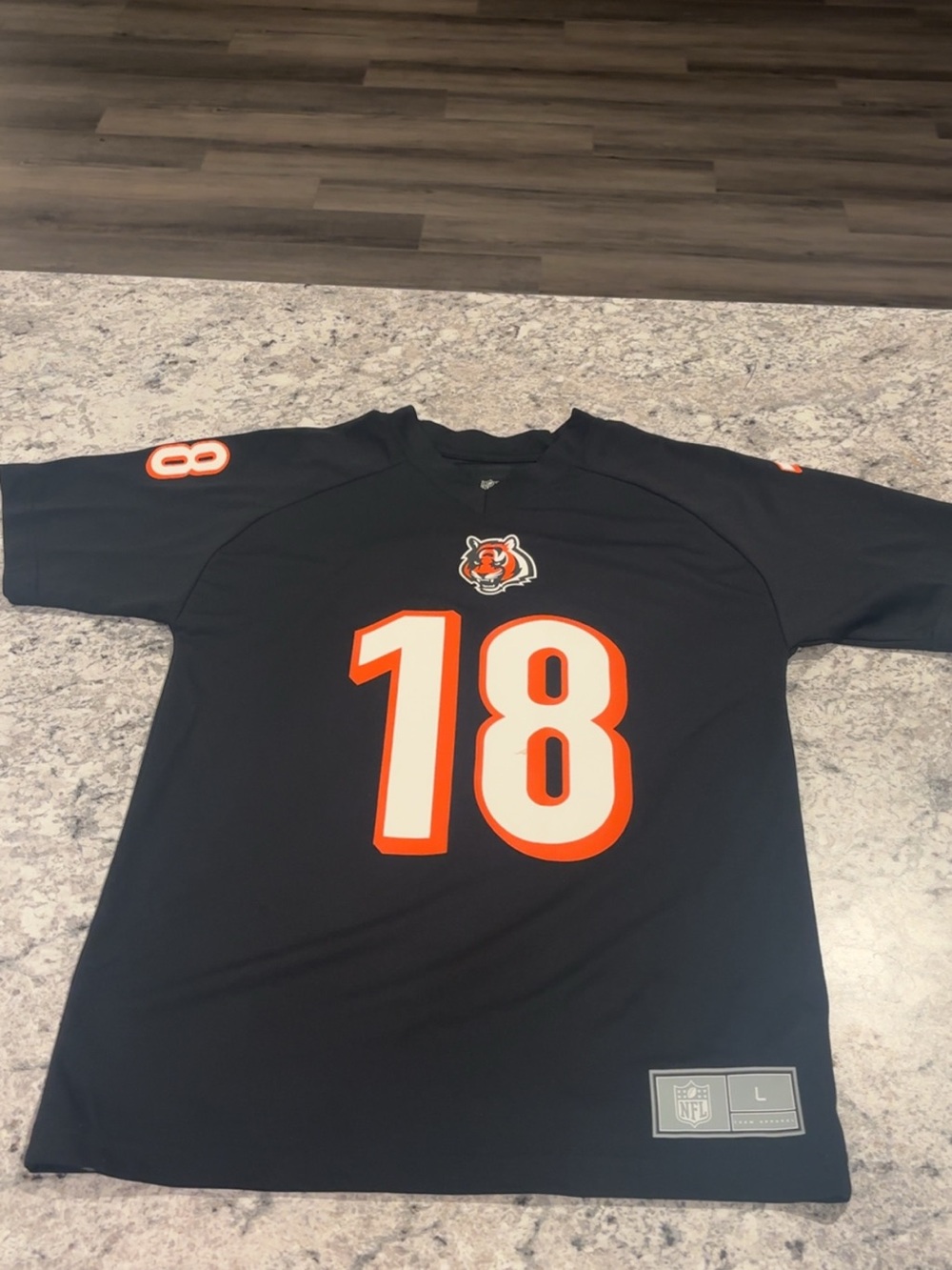 NFL Cincinnati Bengals #18 Navy and Orange Football Jersey